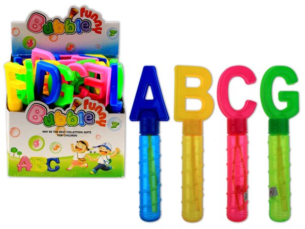 9.75in 2oz Alphabet Bubble Wand in Dsp. Assorted Styles. Cheap